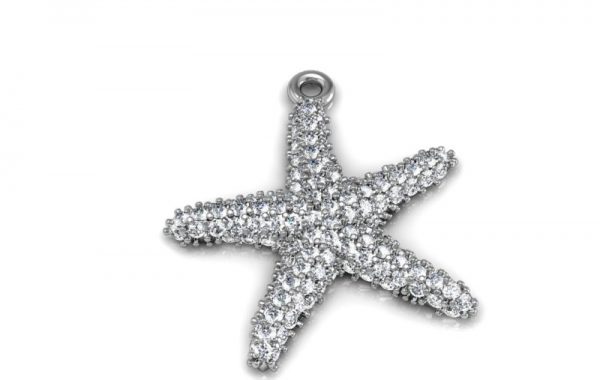 Diamond Starfish Pendant